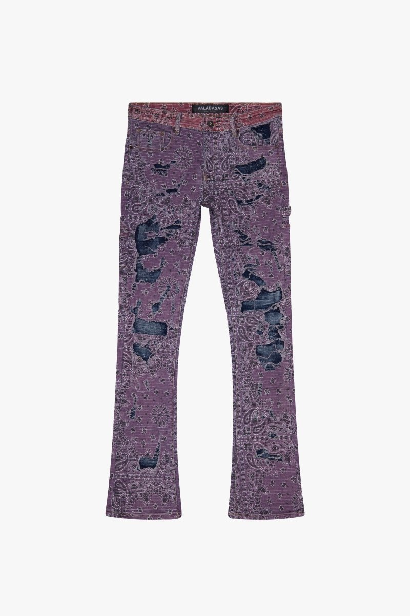 "BANDIT" STACKED FLARE JEAN LAVENDAR