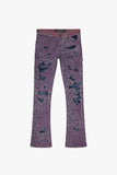 "BANDIT" STACKED FLARE JEAN LAVENDAR