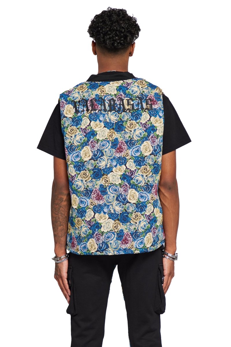 “BANKSY” JACKET BLUE FLOWER MULTI