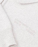 Basics Knit Zip Up Long Sleeve Polo Shirt Seed Gray