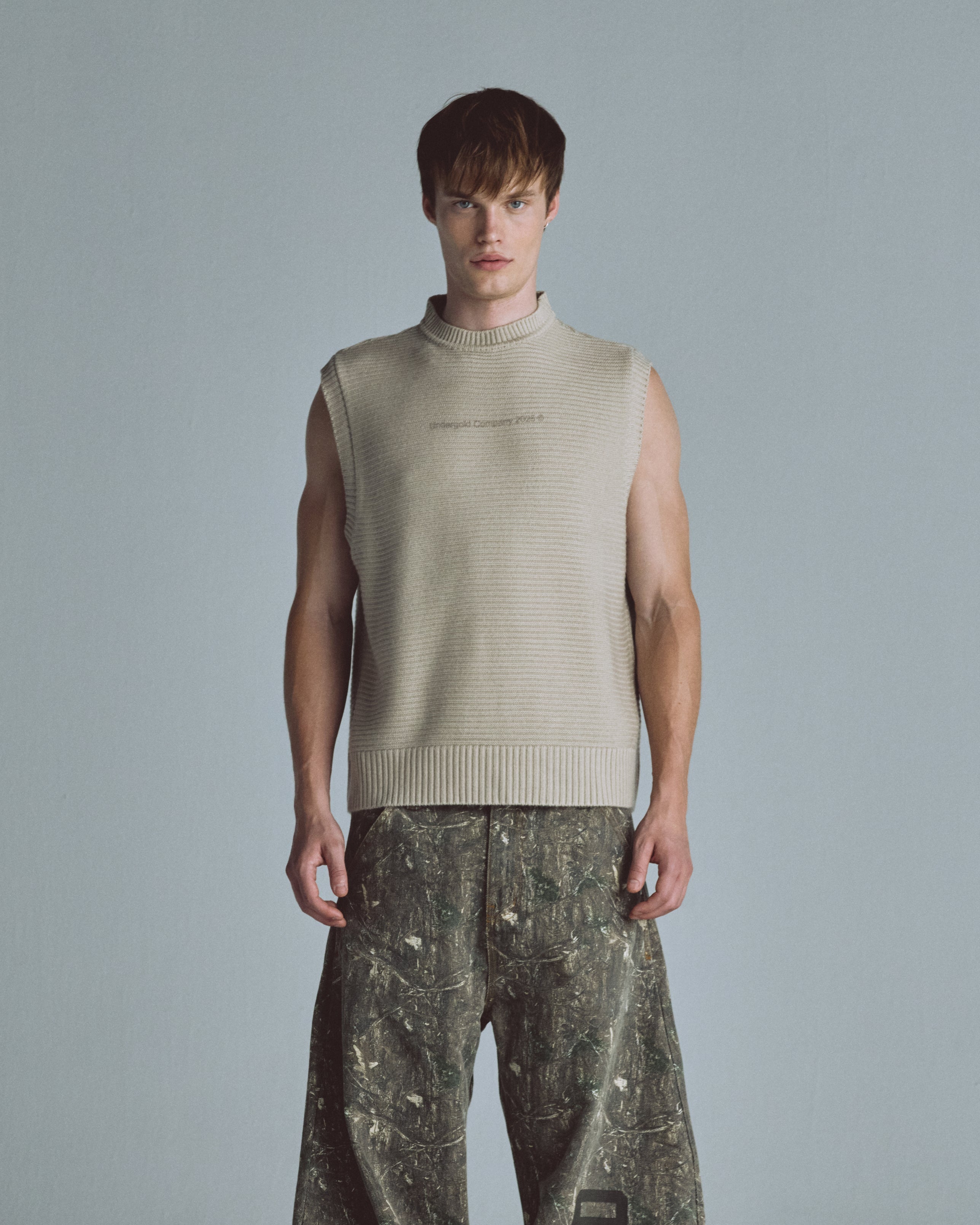 Basics Knitted Vest Cream