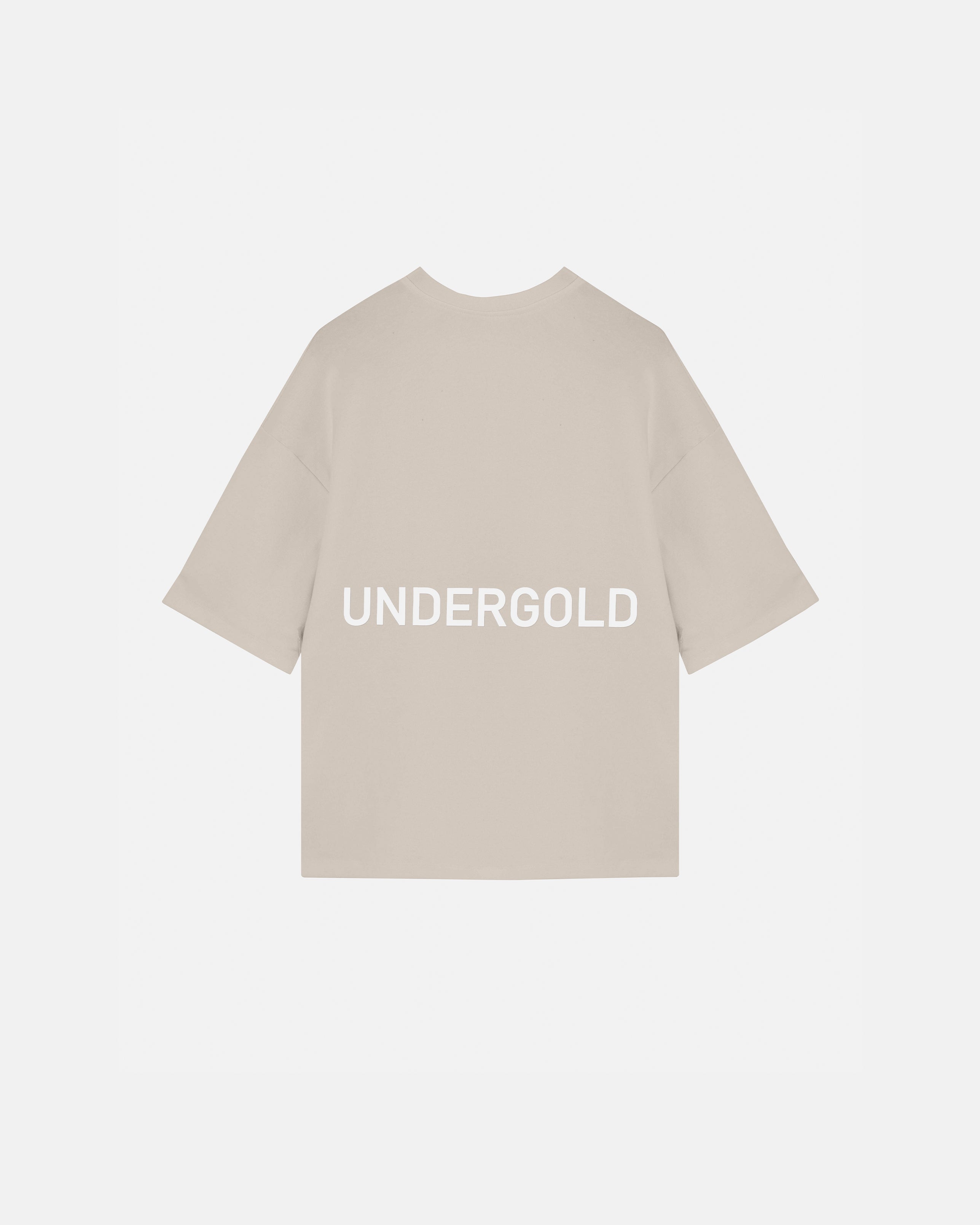 Basics Logo Ribbed Boxy Tshirt Cream