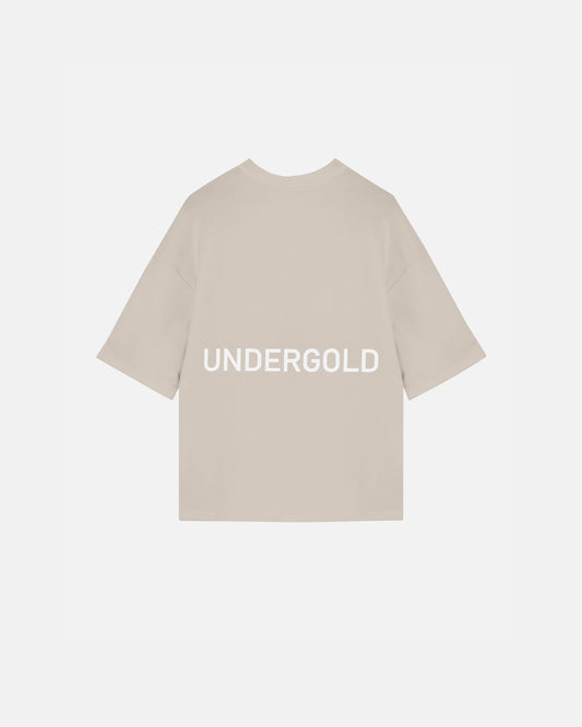 Basics Logo Ribbed Boxy Tshirt Cream