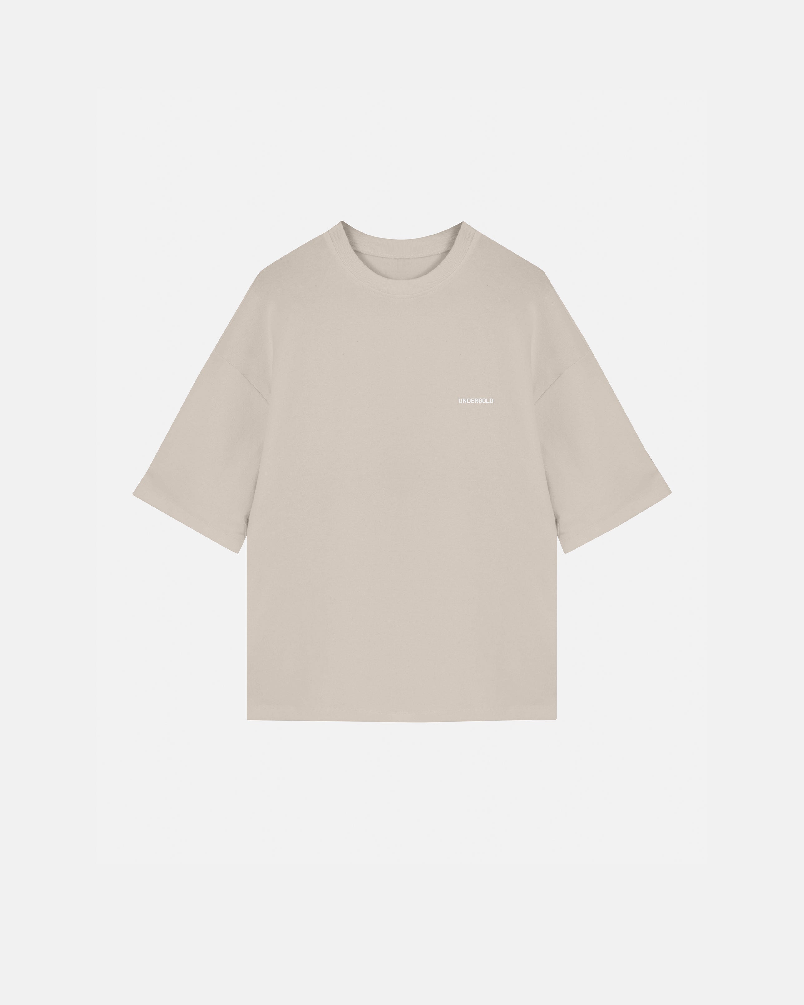 Basics Logo Ribbed Boxy Tshirt Cream