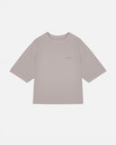 Basics Logo Textured Boxy Tshirt Taupe