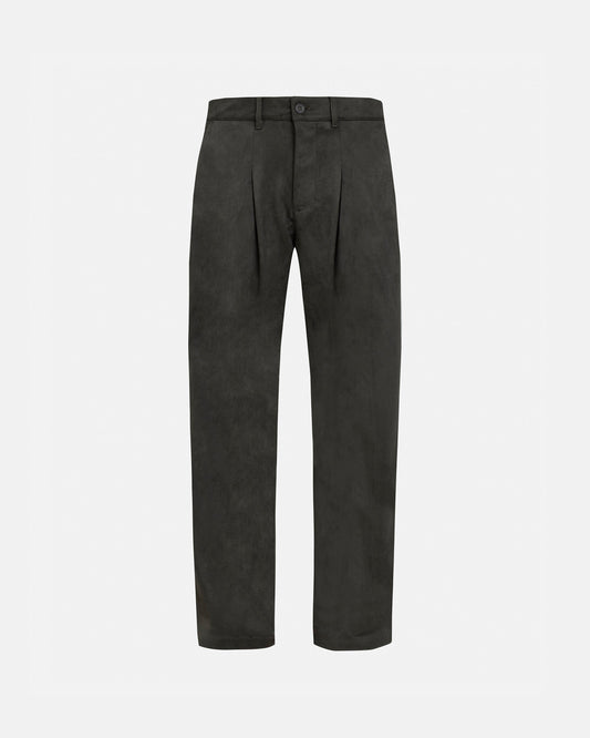 Basics Suede Trousers Olive Green