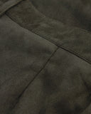 Basics Suede Trousers Olive Green