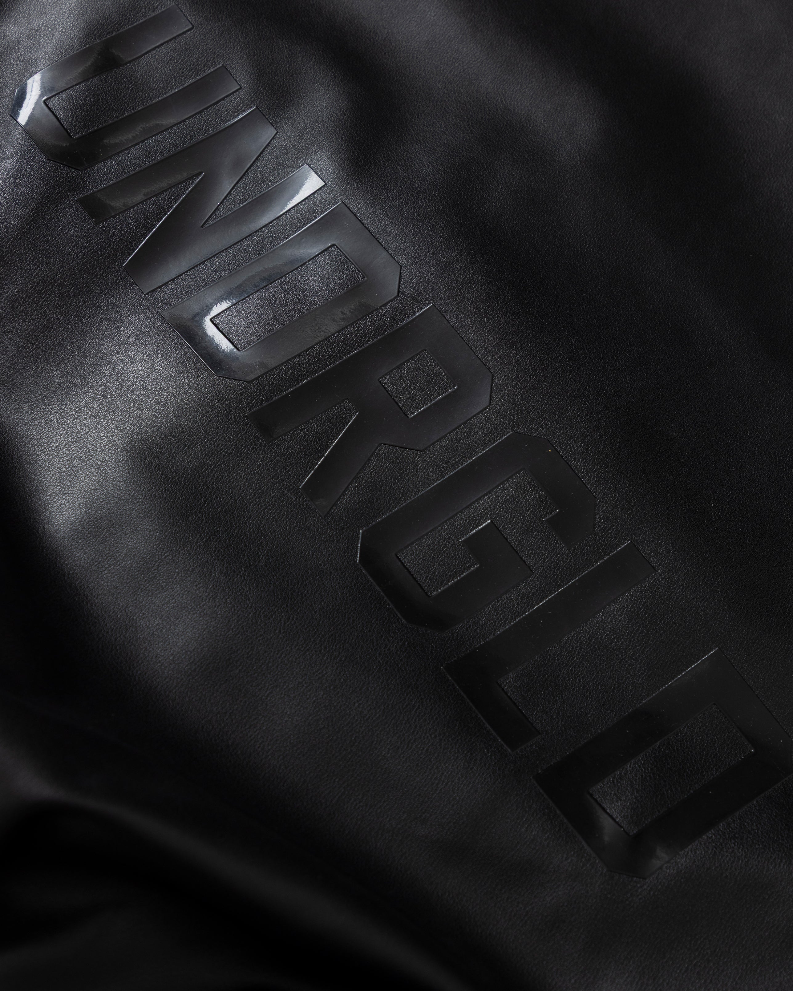 Basics UNDRGLD Leather Zip Up Hoodie Jacket Black