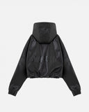 Basics UNDRGLD Leather Zip Up Hoodie Jacket Black