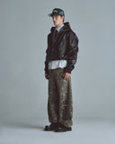 Basics UNDRGLD Leather Zip Up Hoodie Jacket Black