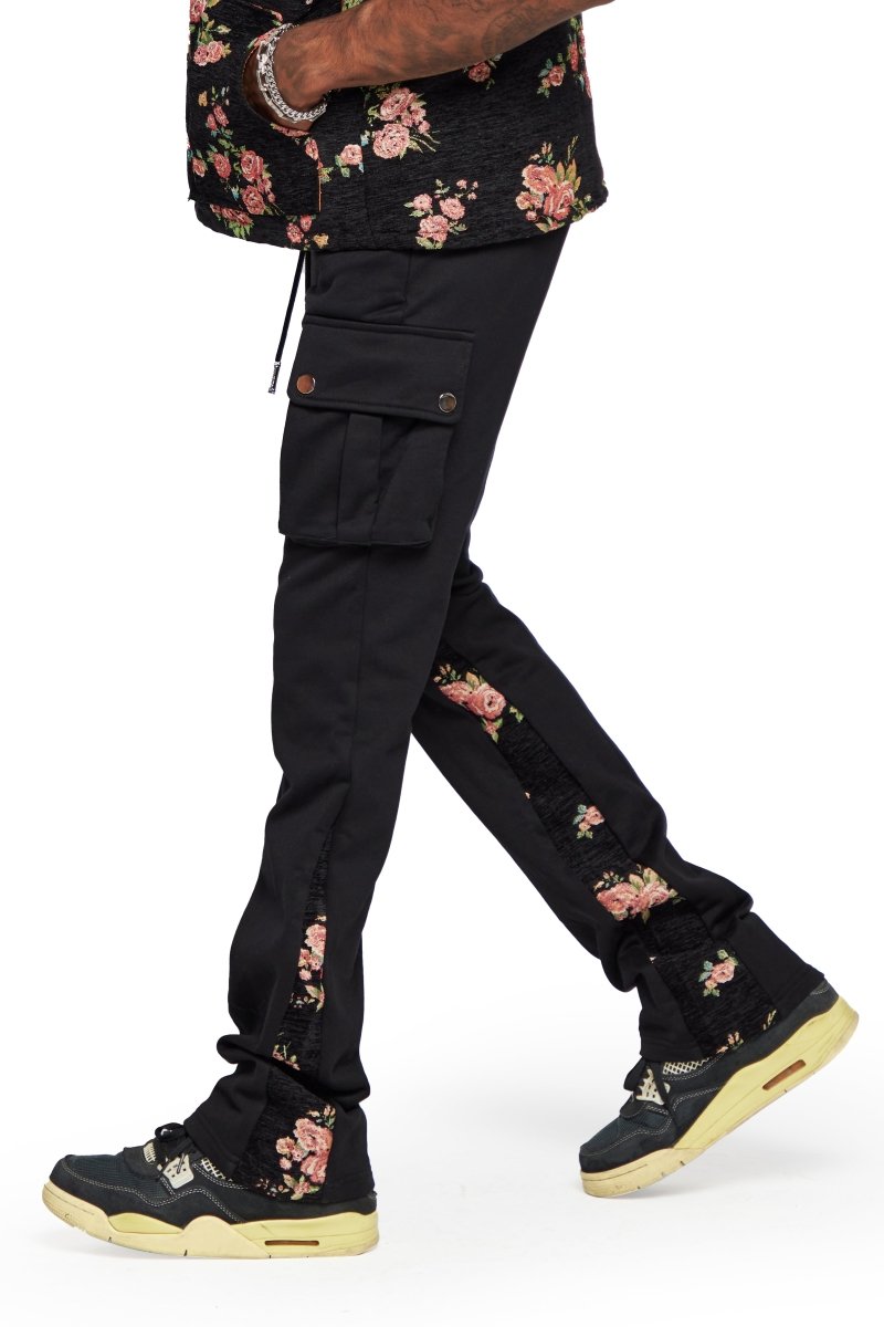 “BLEK LE RAT” FRENCH TERRY STACKED FLARE JEAN ORANGE MULTI