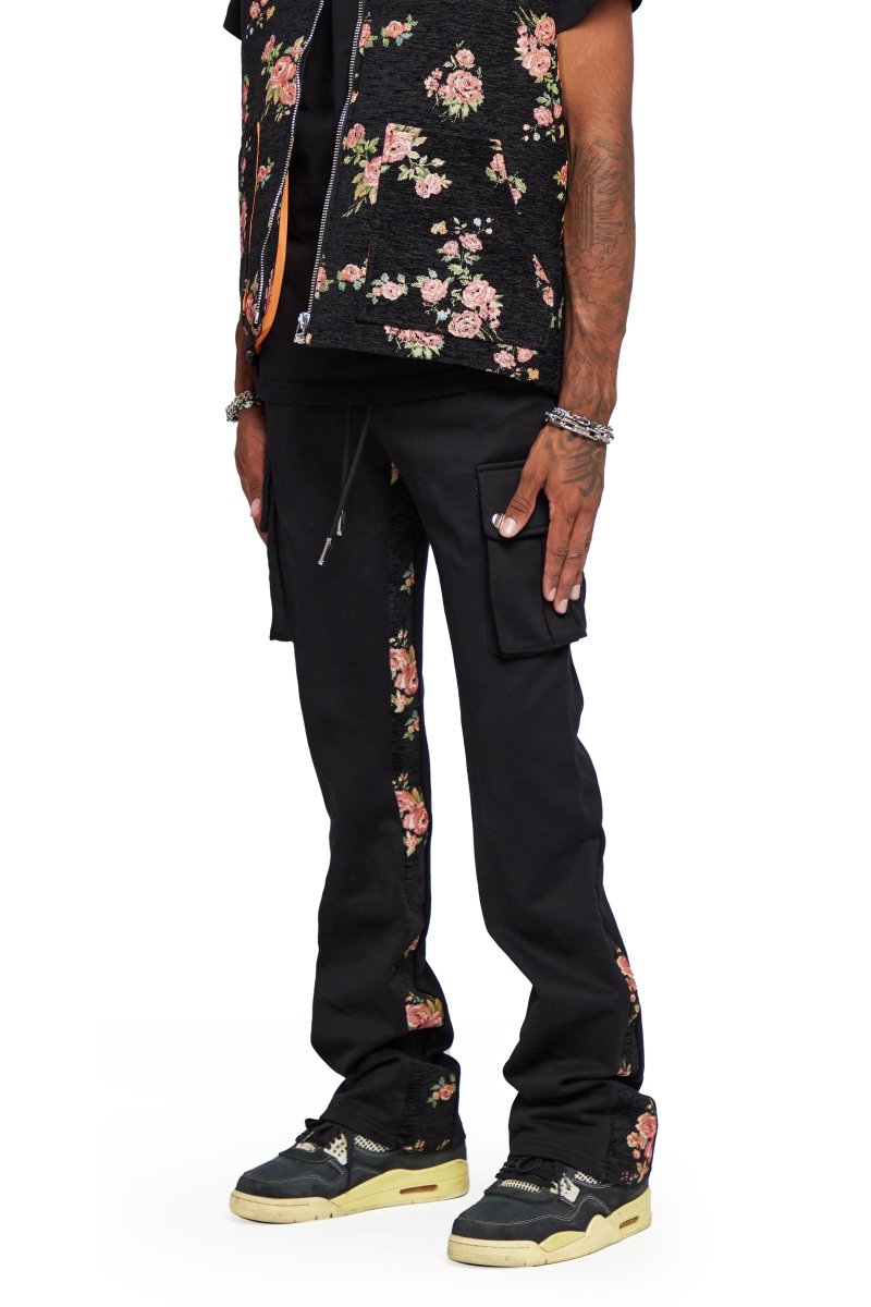 “BLEK LE RAT” FRENCH TERRY STACKED FLARE JEAN ORANGE MULTI