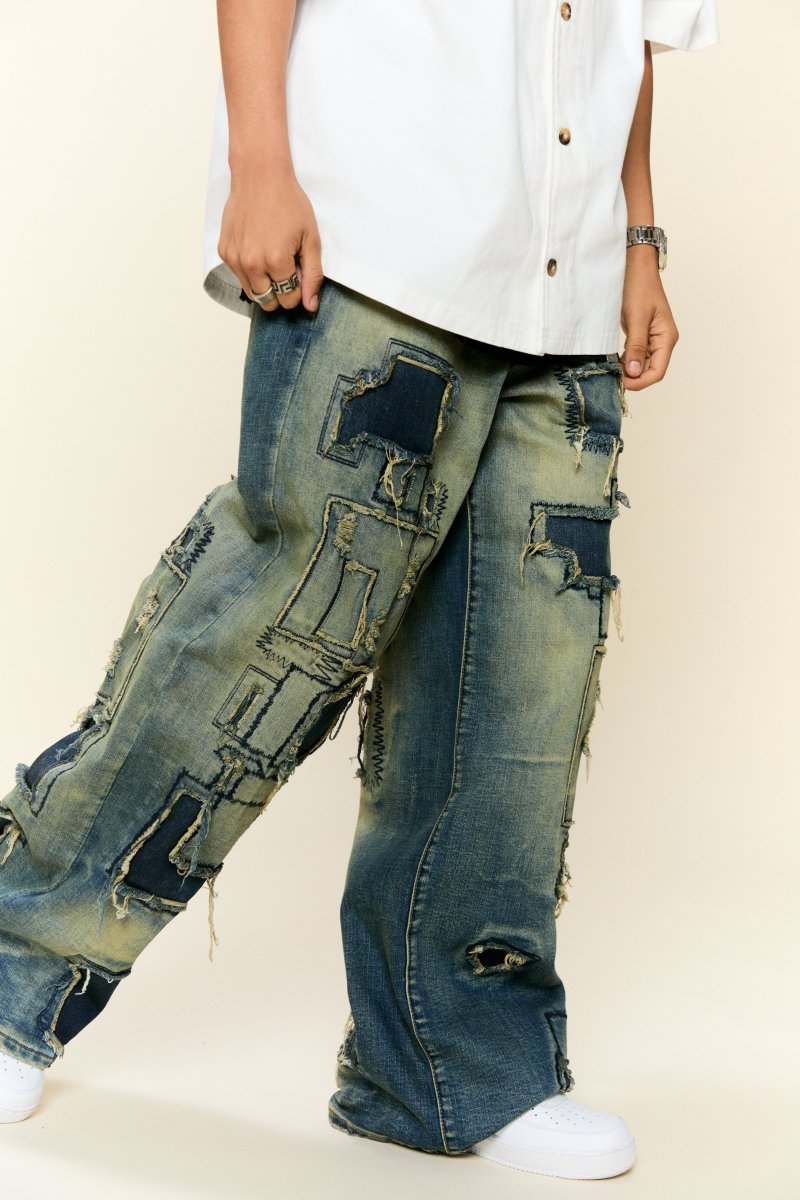 "BLUEPRINT" BAGGY DENIM JEAN VINTAGE BLUE