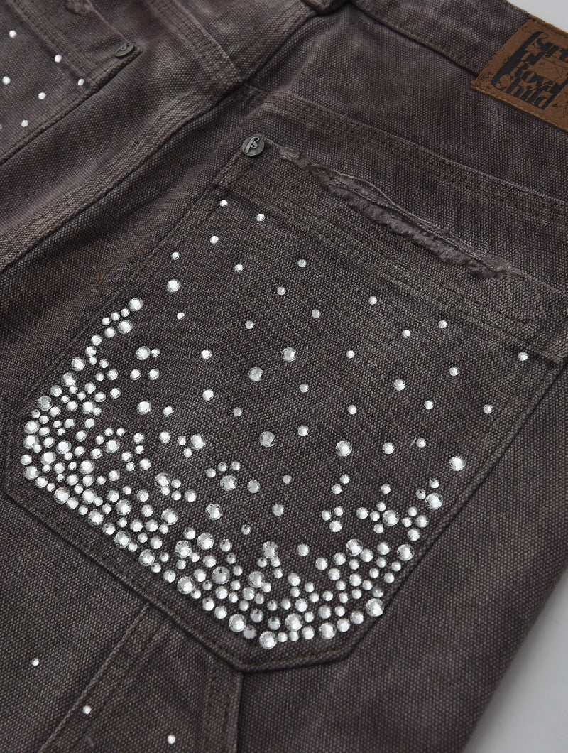 Redial 20k Diamond Shorts in Washed Brown