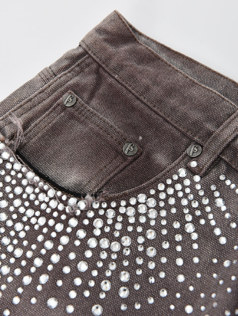 Redial 20k Diamond Shorts in Washed Brown