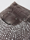 Redial 20k Diamond Shorts in Washed Brown