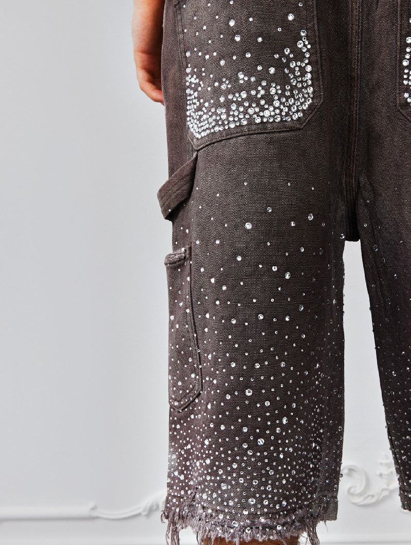 Redial 20k Diamond Shorts in Washed Brown