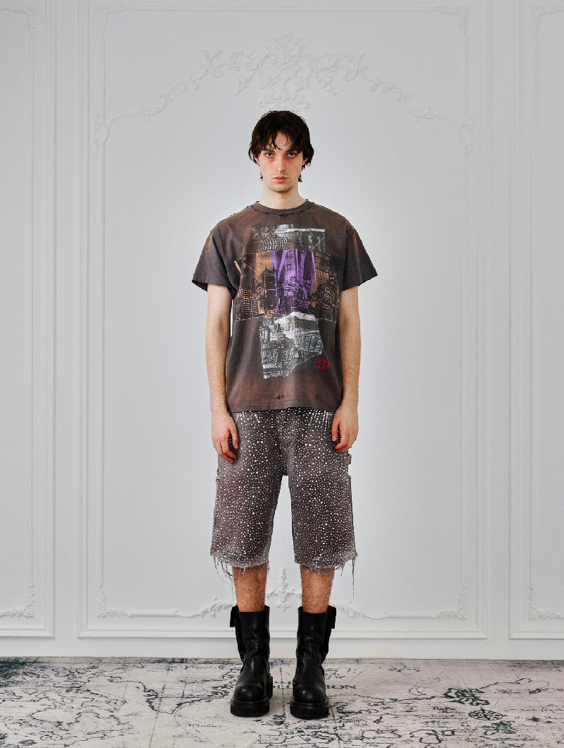 Redial 20k Diamond Shorts in Washed Brown