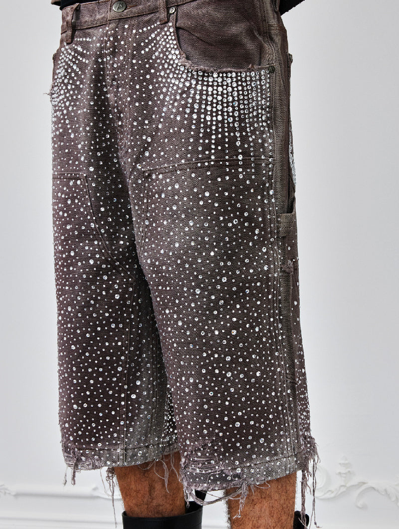 Redial 20k Diamond Shorts in Washed Brown