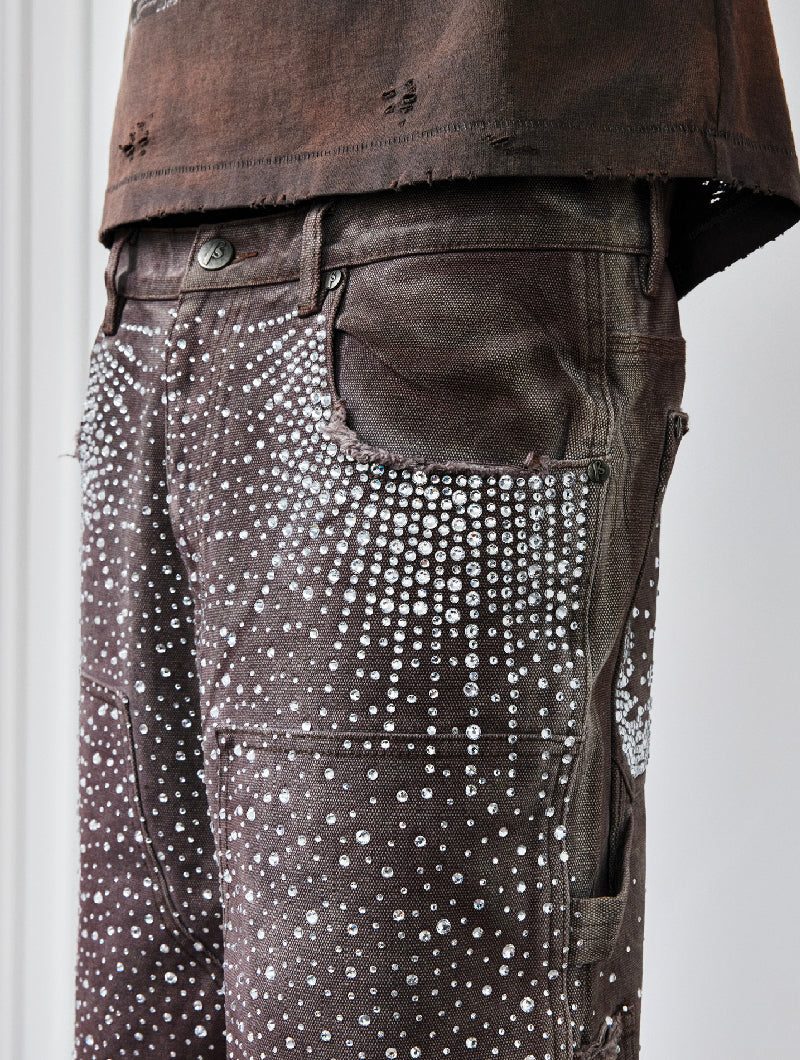 Redial 20k Diamond Shorts in Washed Brown