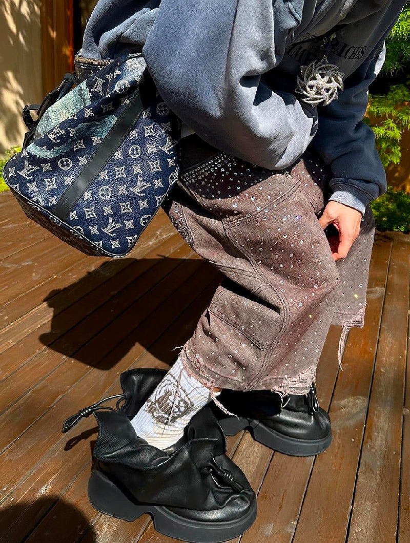 Redial 20k Diamond Shorts in Washed Black