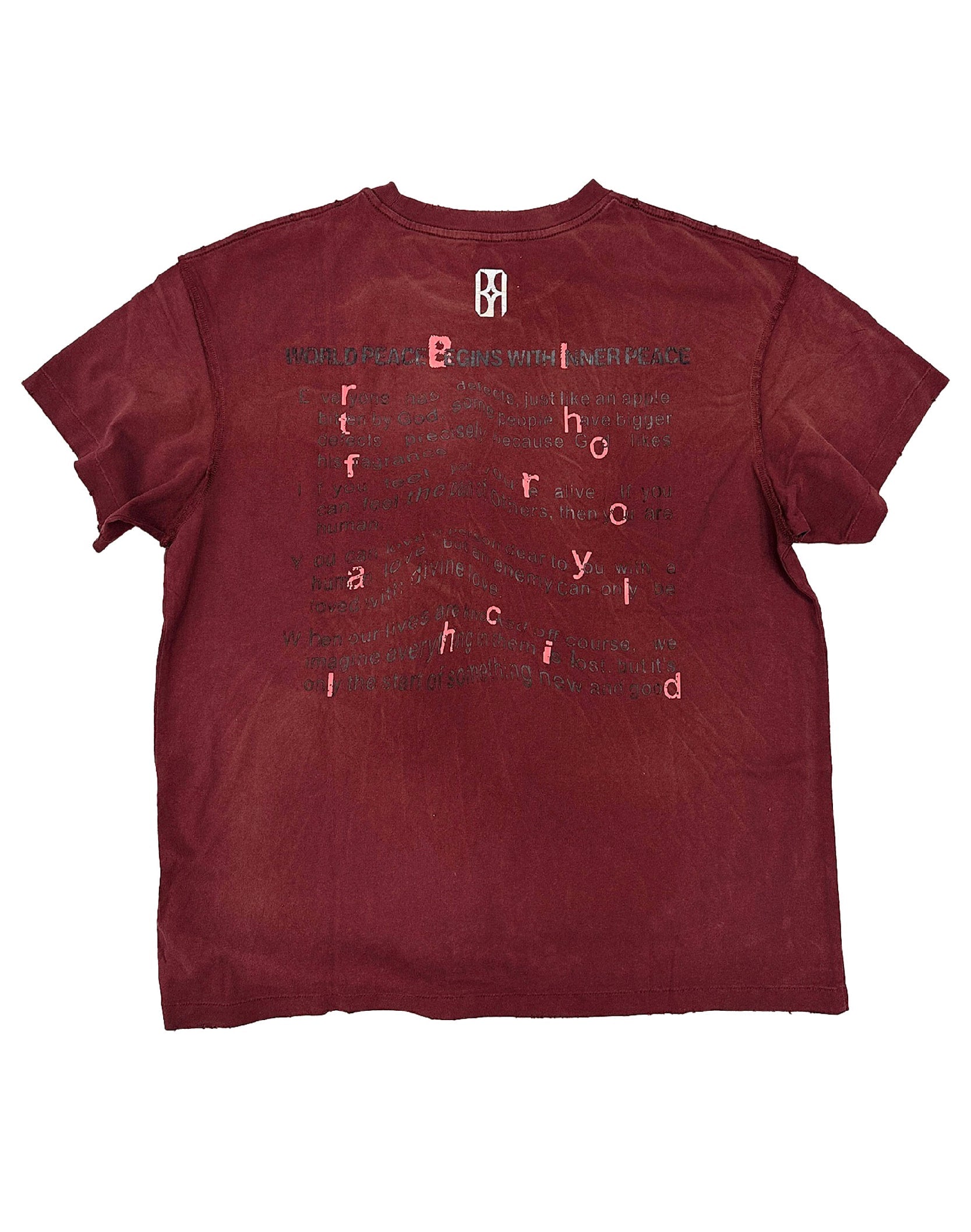 Block Rockin' Beats Vintage Tee in Burgendy Multi