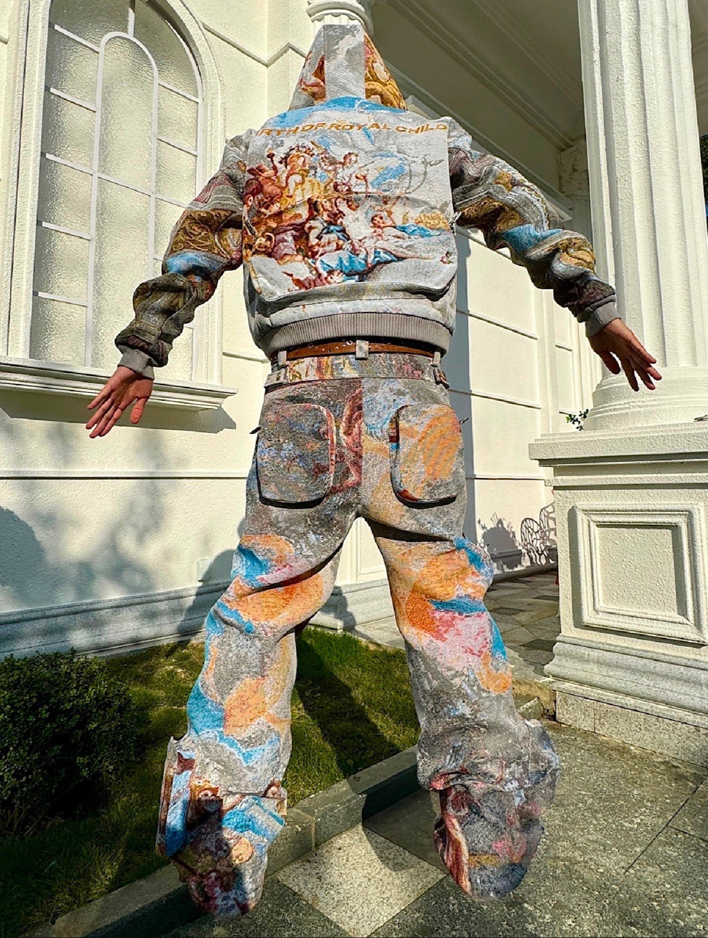 POZZOARTISTIC JACQUARD CARGO PANTS