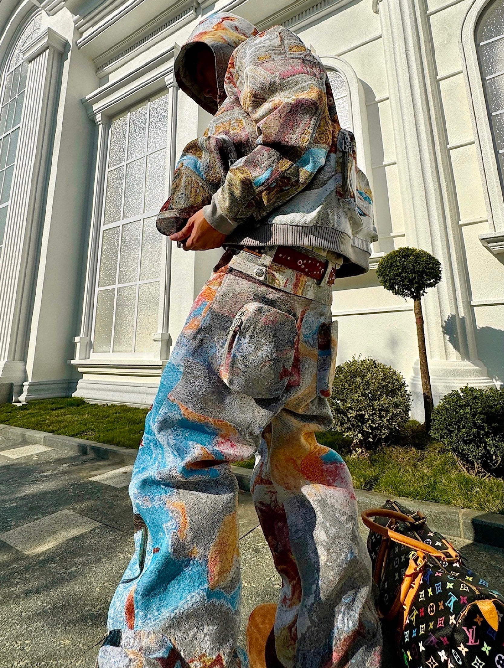 POZZOARTISTIC JACQUARD CARGO PANTS