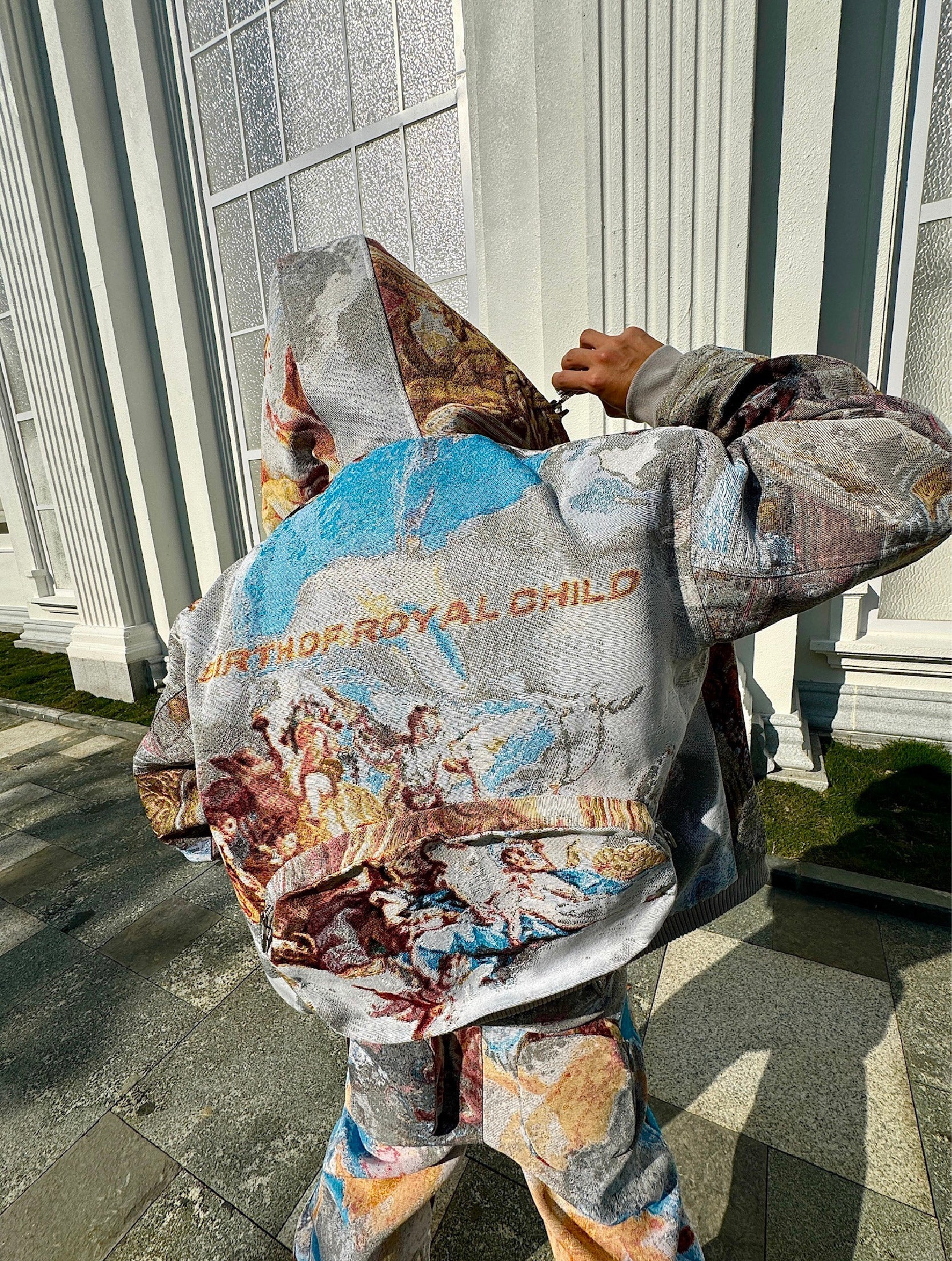 POZZOARTISTIC JACQUARD CARGO PANTS