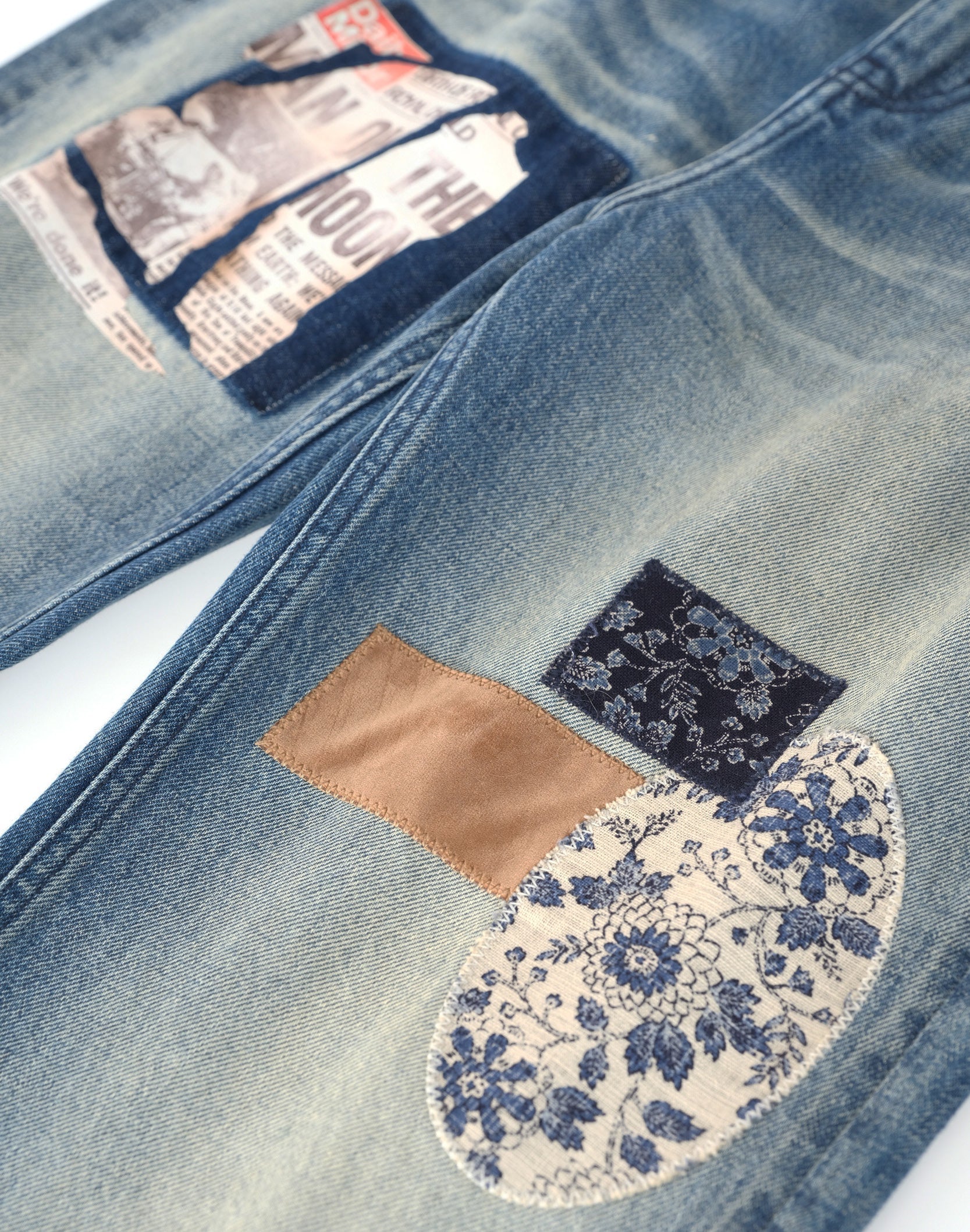 Patchwork Fade Denim Pants