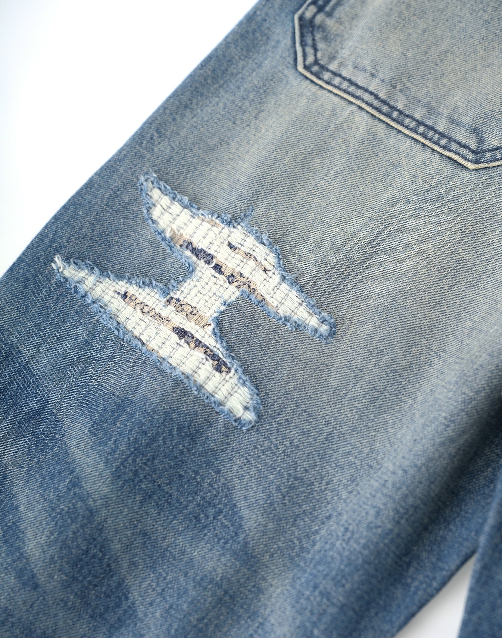 Patchwork Fade Denim Pants