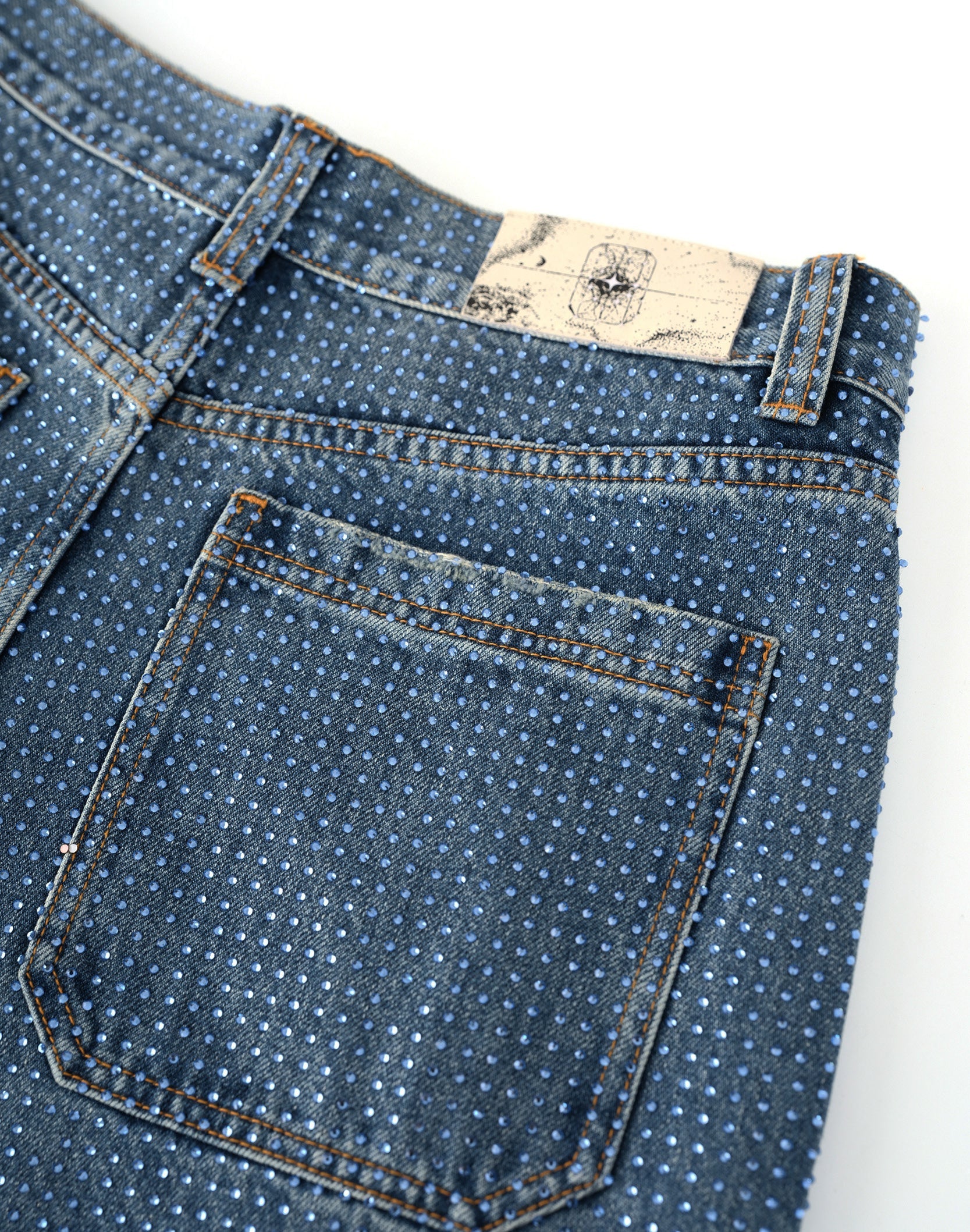 20K Diamond Stellar Denim Pants IN Blue