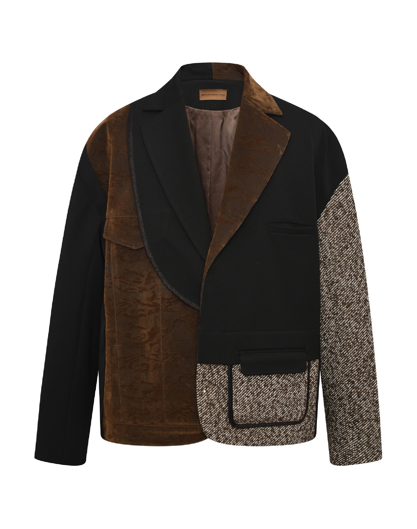 Layered Patchwork Suit Jacket