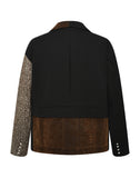 Layered Patchwork Suit Jacket