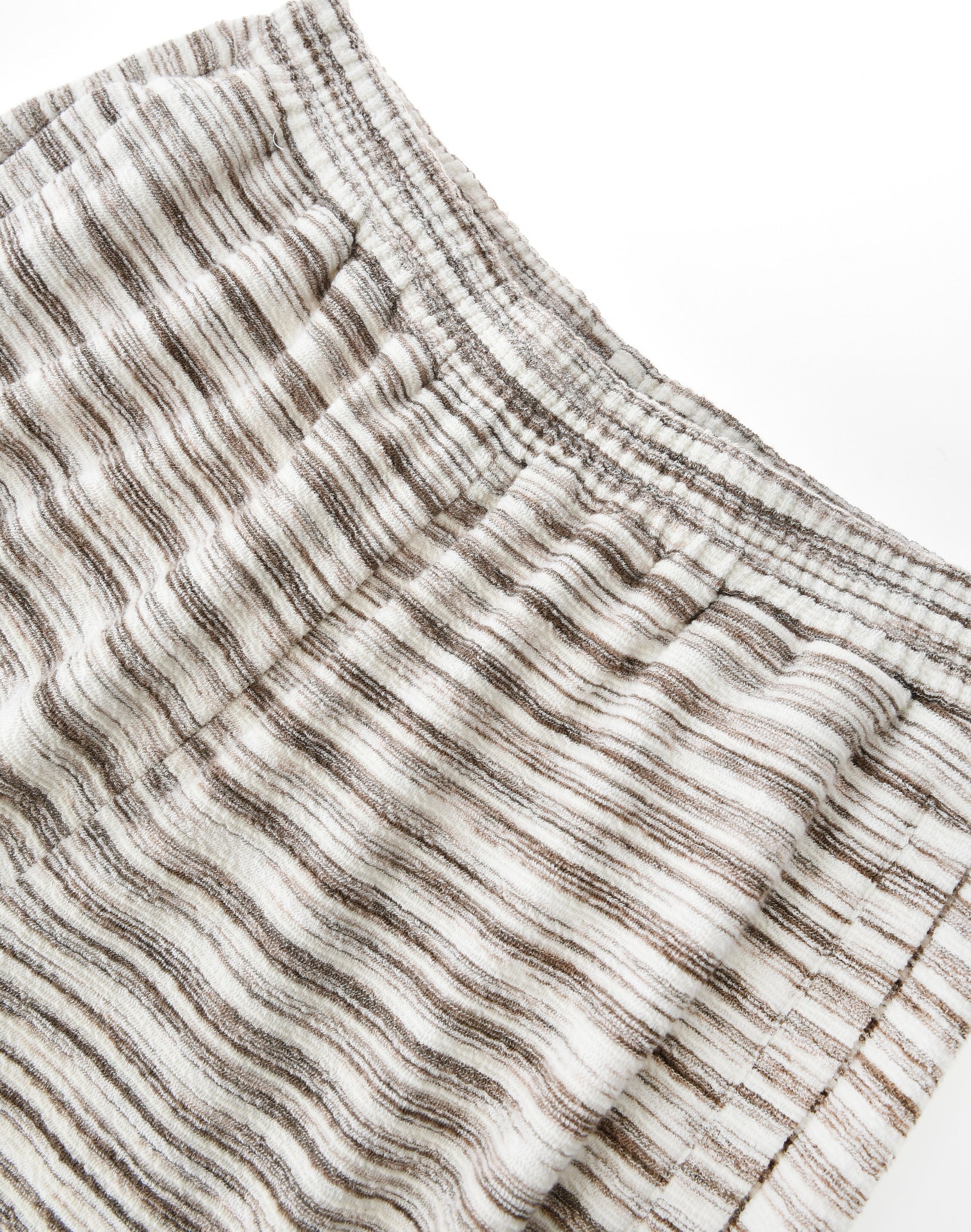 Striped Knit Shorts in White