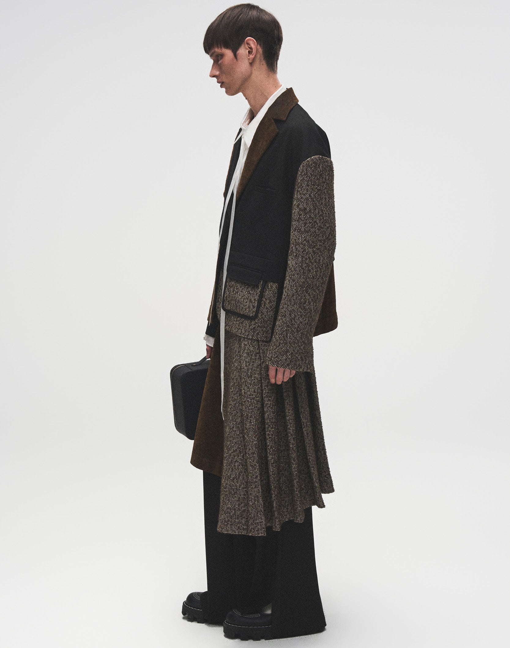 Layered Patchwork Suit Jacket