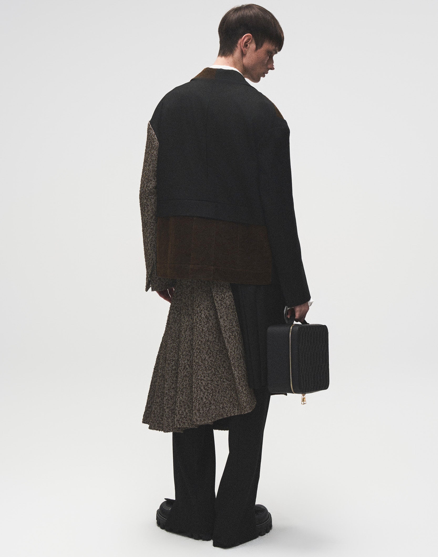 Layered Patchwork Suit Jacket