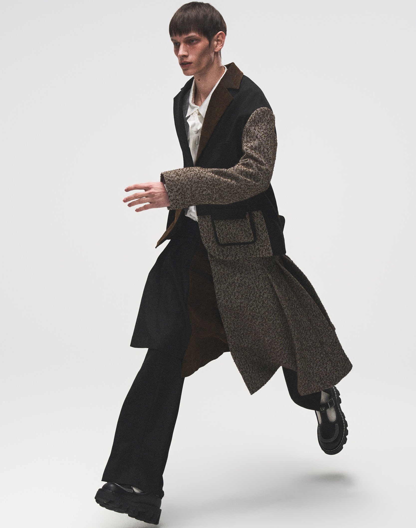 Layered Patchwork Suit Jacket