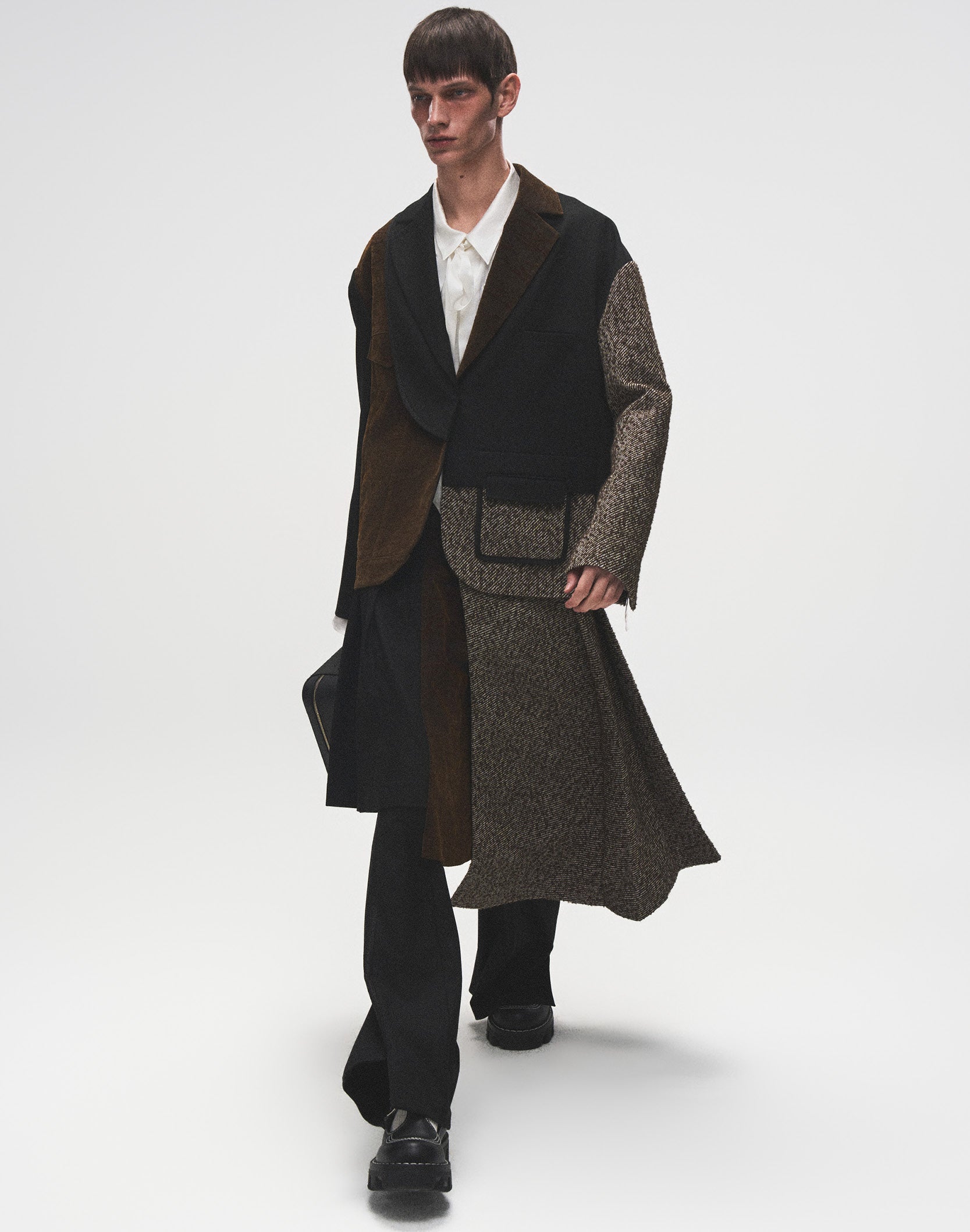 Layered Patchwork Suit Jacket