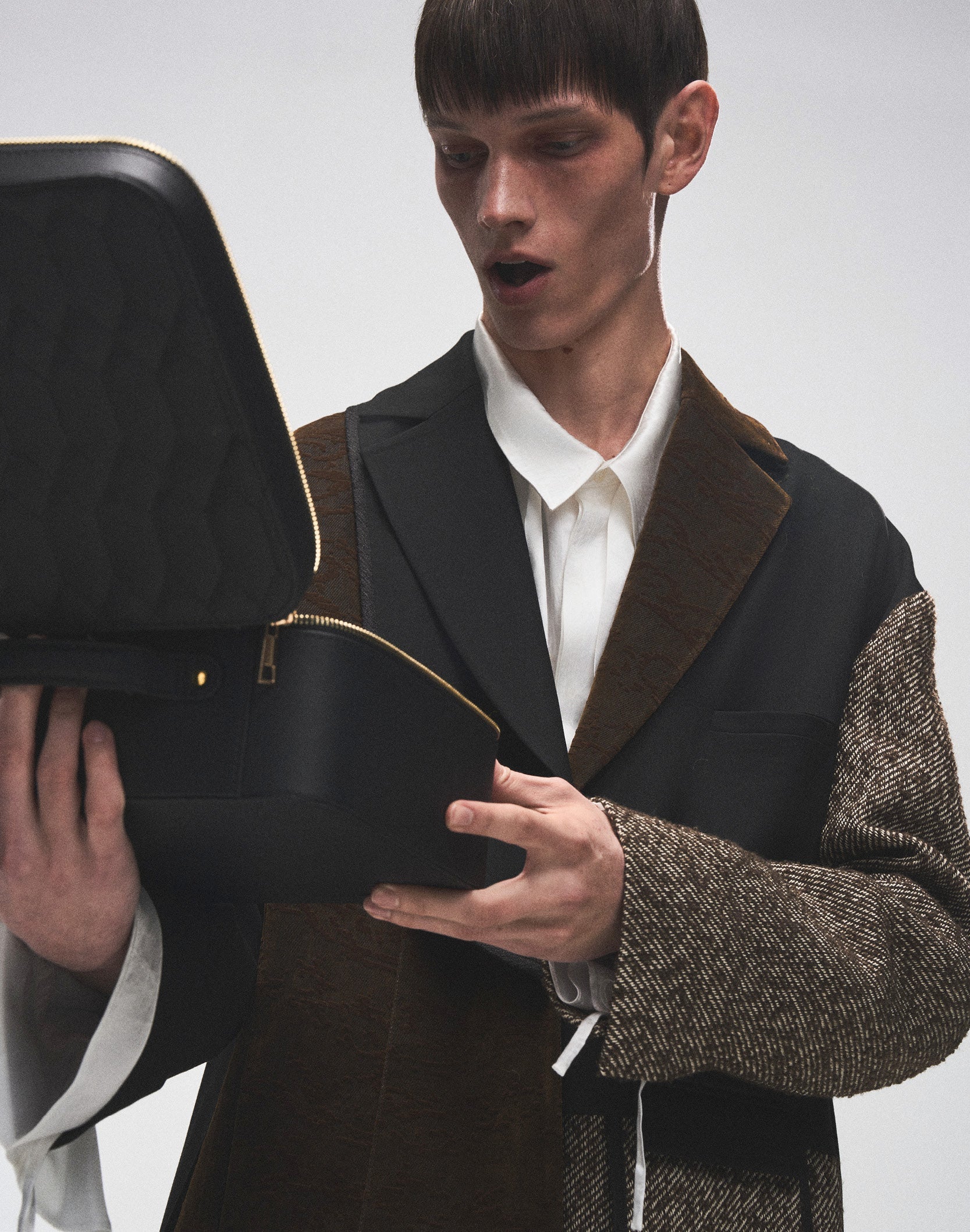 Layered Patchwork Suit Jacket