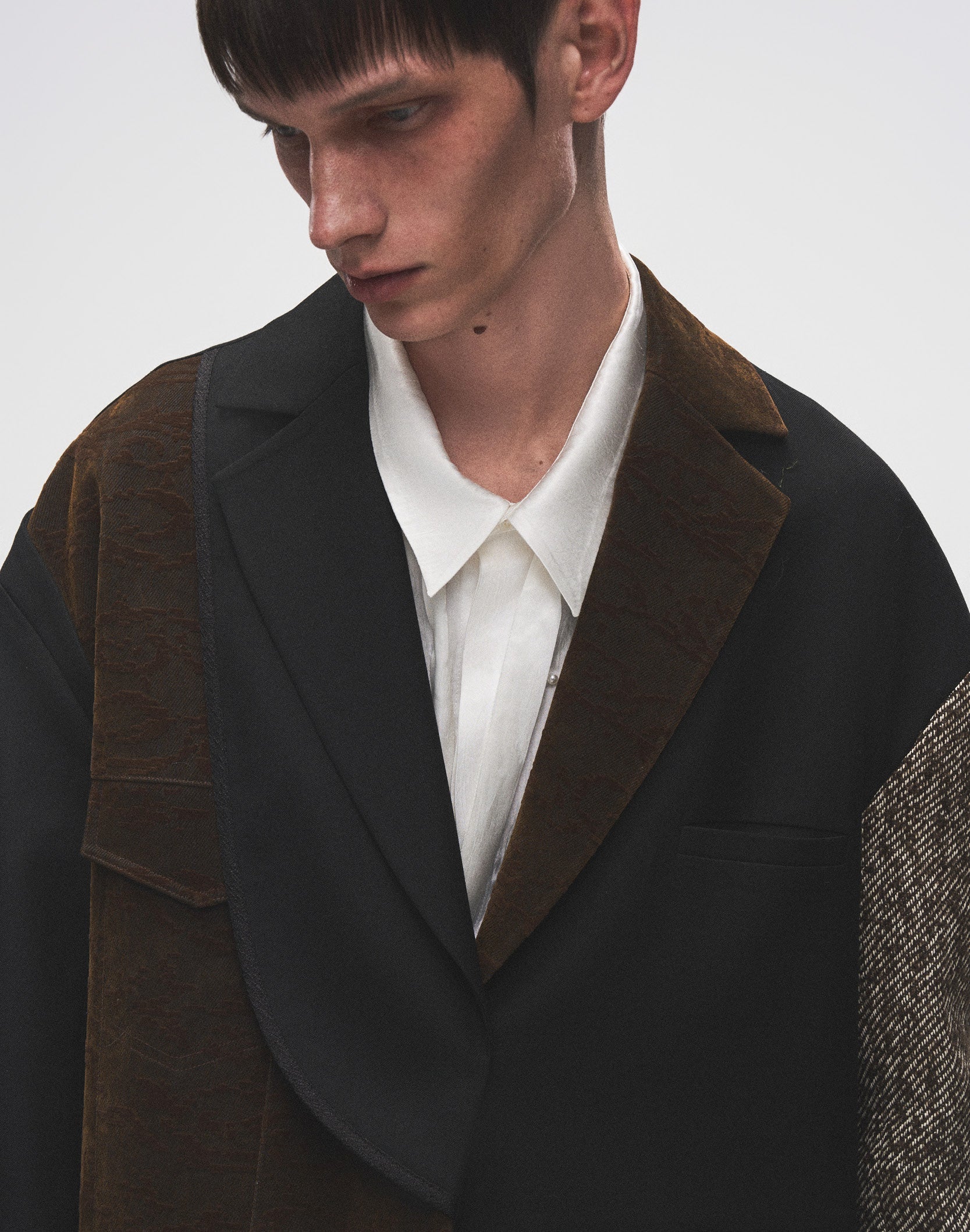 Layered Patchwork Suit Jacket