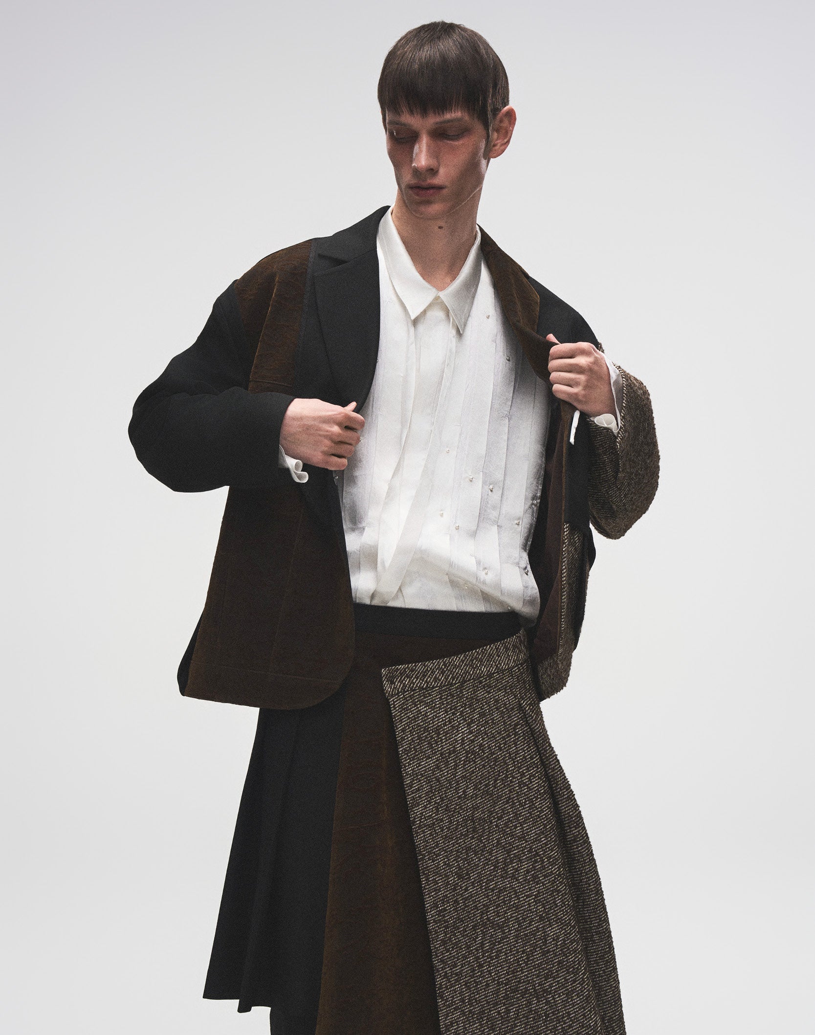 Layered Patchwork Suit Jacket