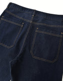 Raw Denim Embroidered Pearl Flared Jeans