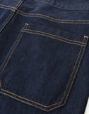 Raw Denim Embroidered Pearl Flared Jeans
