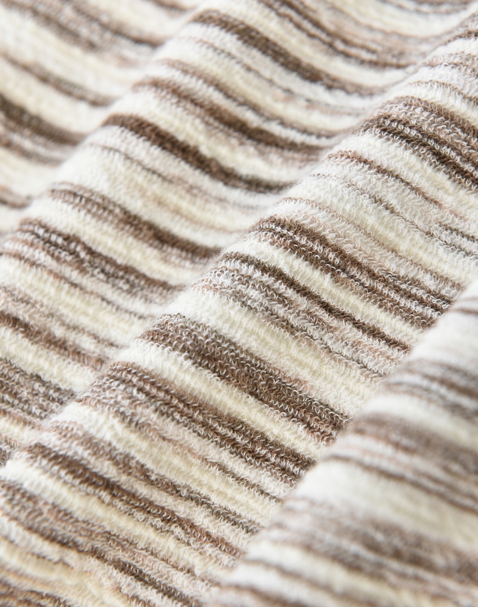 Striped Knit Set in White