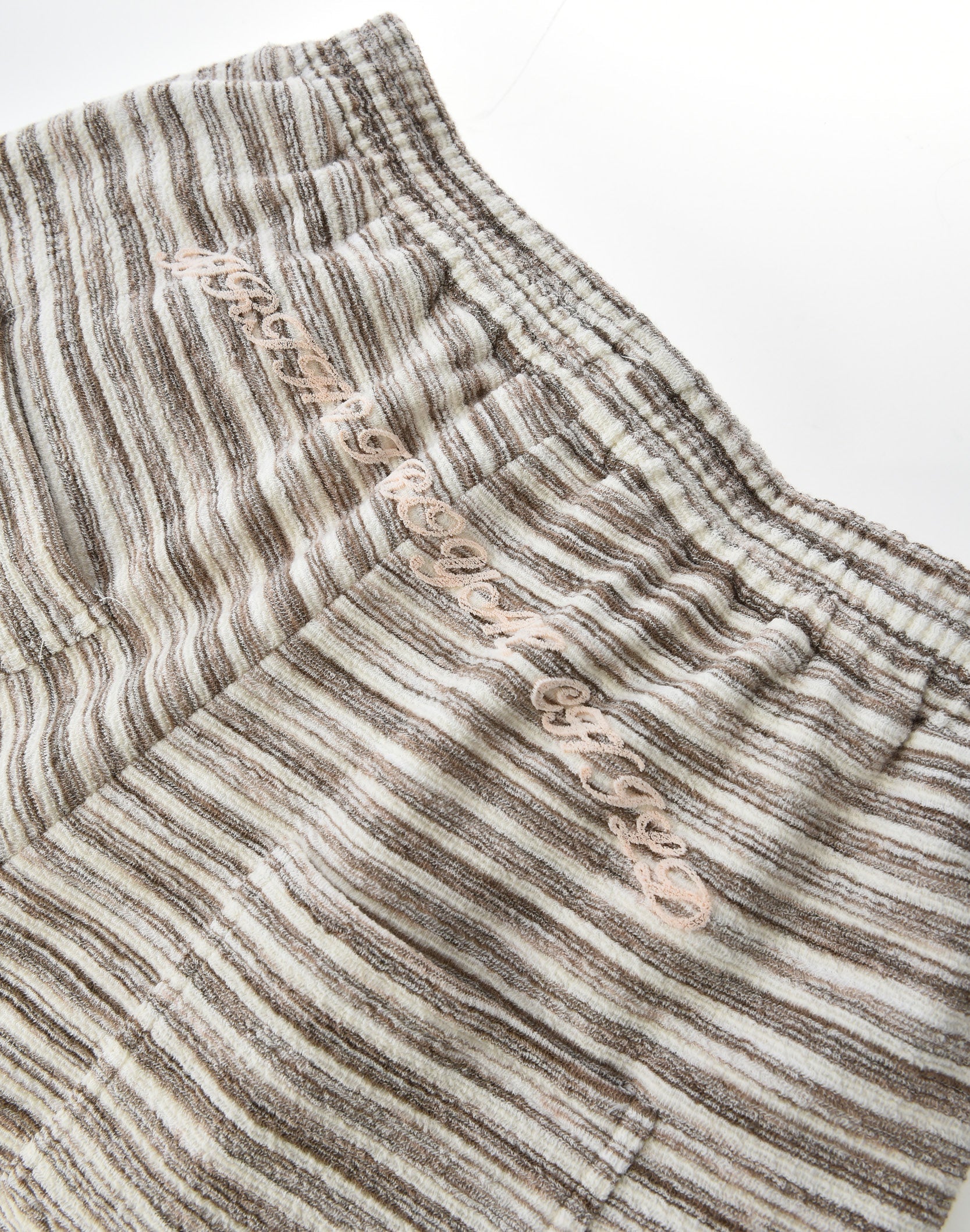 Striped Knit Set in White