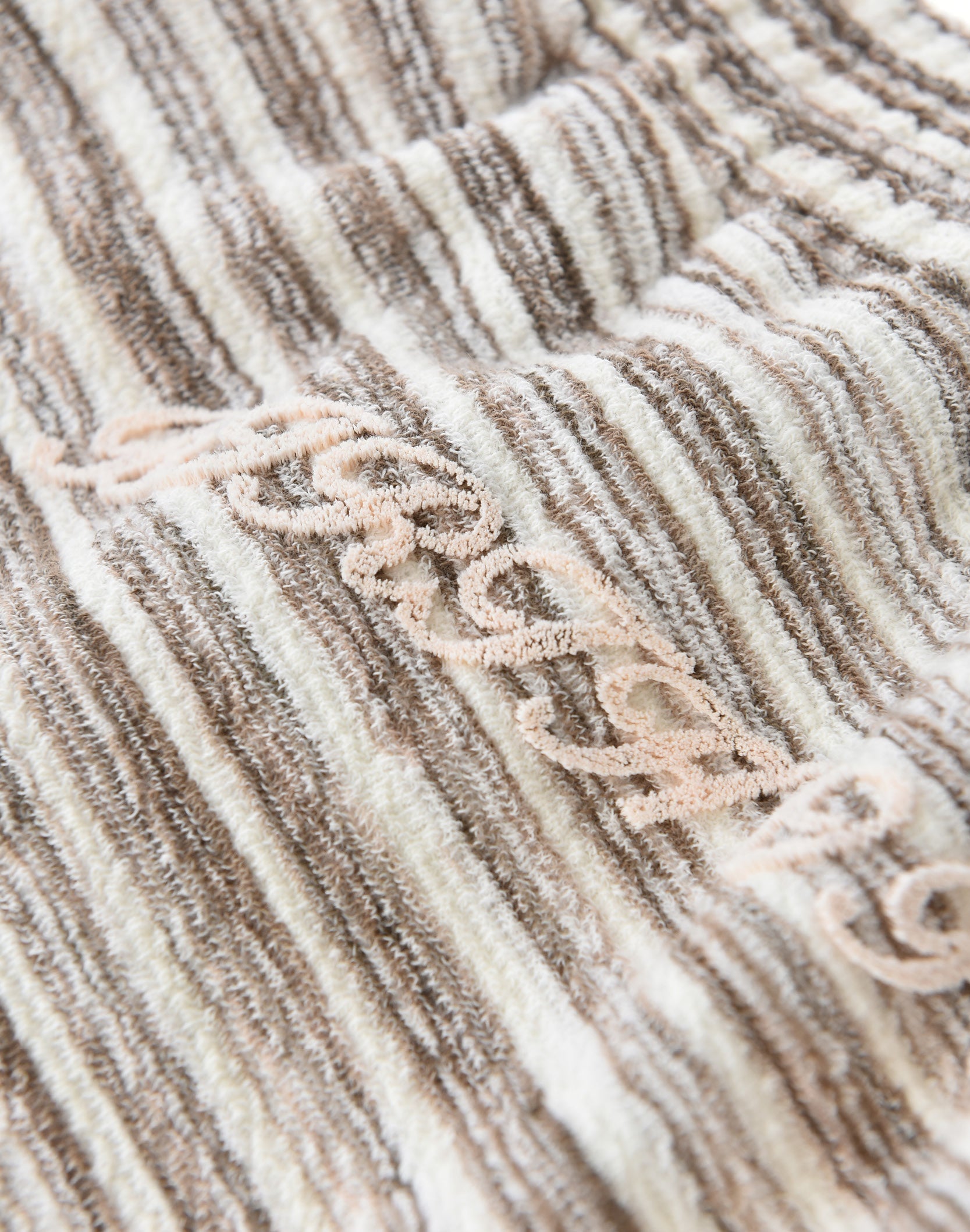 Striped Knit Shorts in White