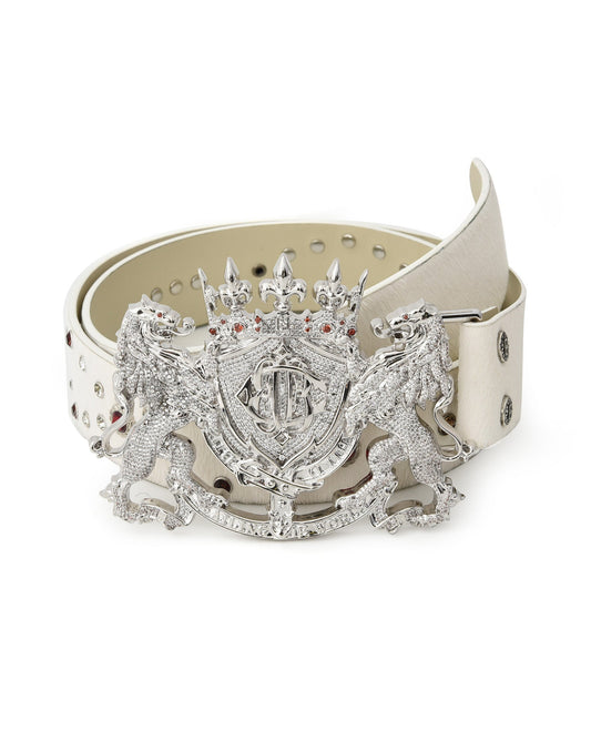 Lion Medal Horsehair Belt In WHT