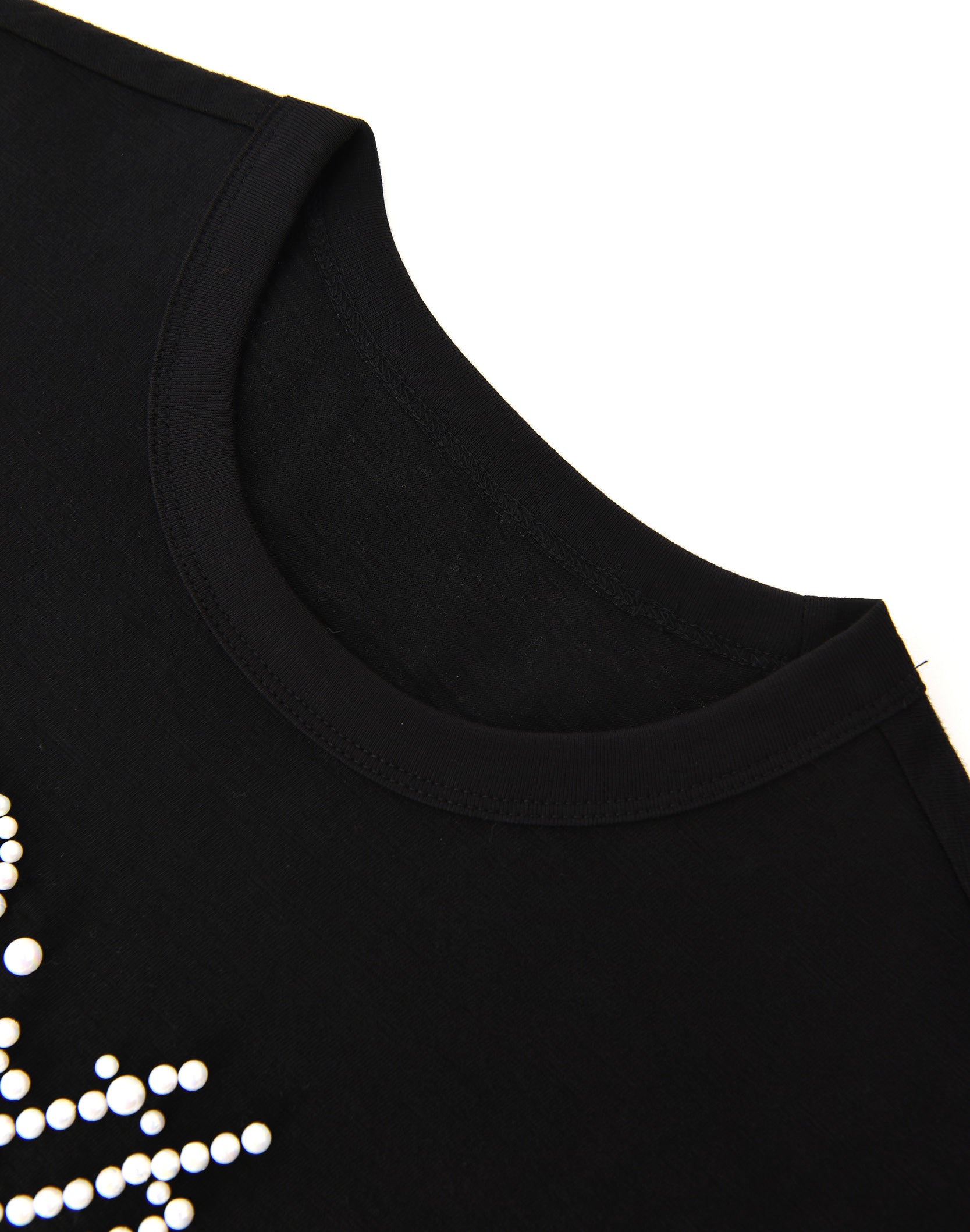 Pearl Patchwork T-Shirt IN BLK