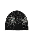 Fireworks Studded Beaded Beanie-BLK
